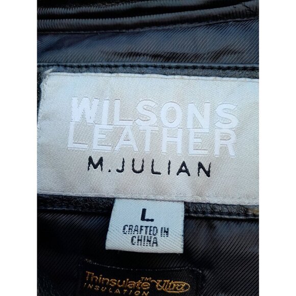 Wilsons Leather M Julian Classic Mid-Length Leather Thinsulate Coat Black Size L - Picture 12 of 13